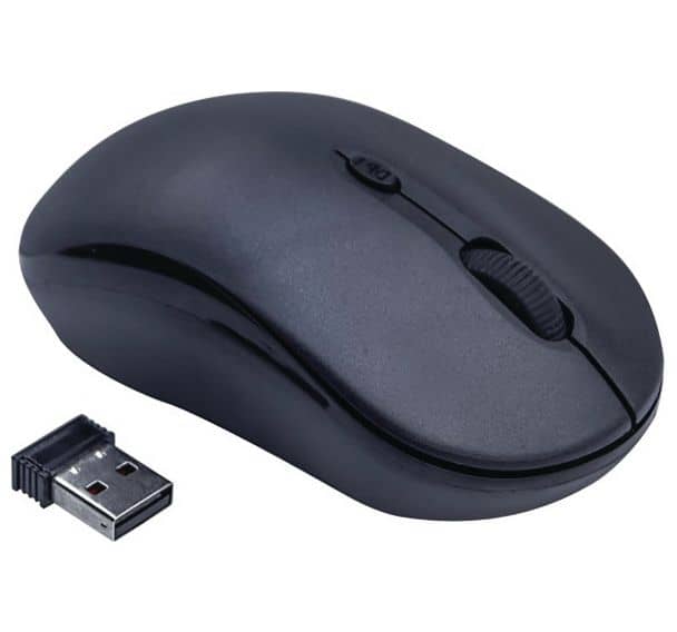 Mini souris optique sans fil nano USB noire DACOMEX