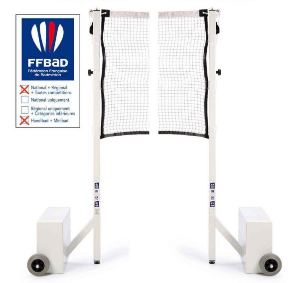 Poteaux De Badminton Avec Filet Réglable - Base Stable Avec Roulettes, Intérieur/extérieur - 6