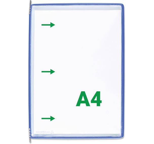 Pochettes à Pivots A4 Tarifold - 10 Pochettes PVC Incassables Avec Cadre Jaune - Pour Supports Métalliques Muraux Et Pupitres - 5