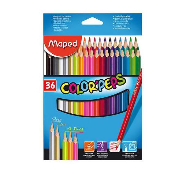 Crayons de couleur Maped Color'Peps - pochette de 18