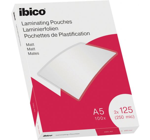 Pochettes plastification A5- 2 x 100µ - mates - Ibico