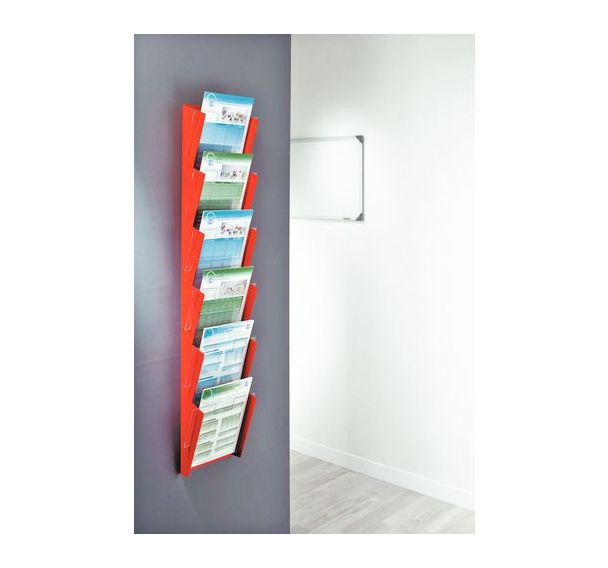 Porte-documents Mural Magnétique A4 - 5 Pages Tournantes, Cadre Métallique - Pour Menu, Affiche, Présentation