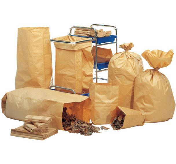 Sac poubelle en papier D chets vert 70 140 L Manutan