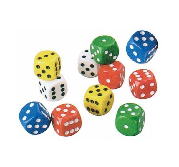 Acheter Lot de 10 dés à coins ronds noirs de 16 mm en acrylique à 6 faces avec points colorés pour jeu de société