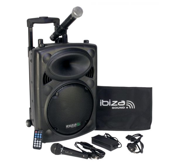 Sono portable PORT10VHF-BT - USB MP3 BT 2 micros - Ibiza Sound