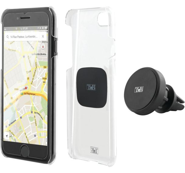 Support Téléphone Magnétique Boule Cristal - Rotation 360° - Design Nacré