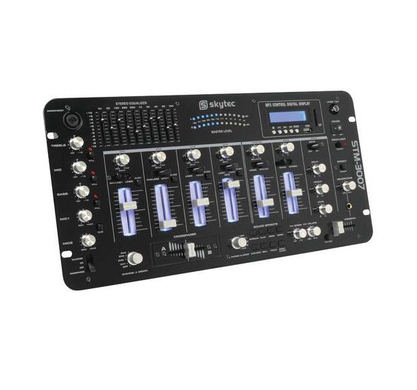 Table de mixage 6 canaux SD/USB/MP3/LED/Bluetooth 19'' - STM-3007