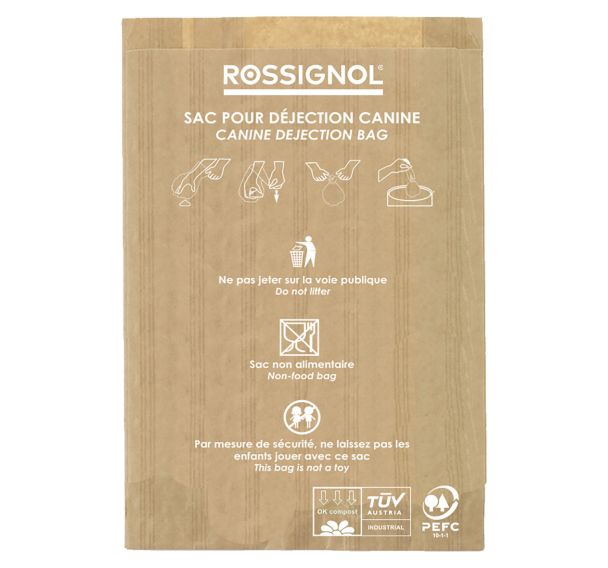 1000 sacs papier biodégradables/compostables Doogy kraft beige-Rossignol Pro