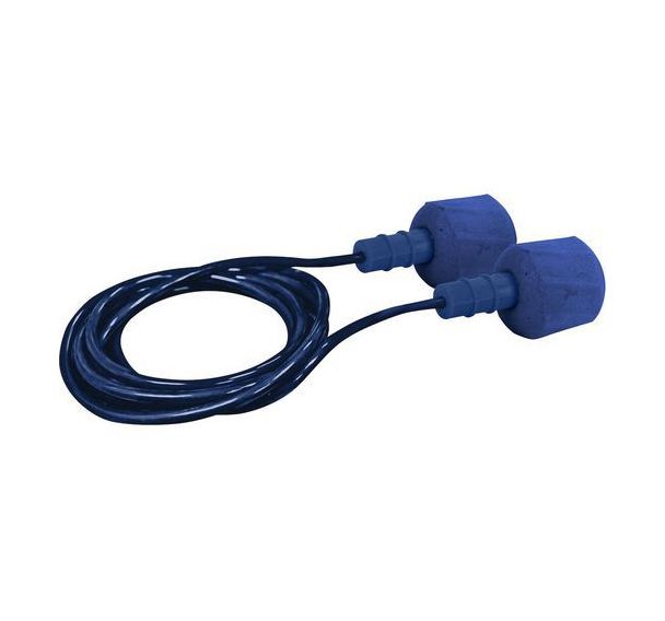 100 paires bouchons d'oreille EZ-Twist bleu détectable avec cordelette