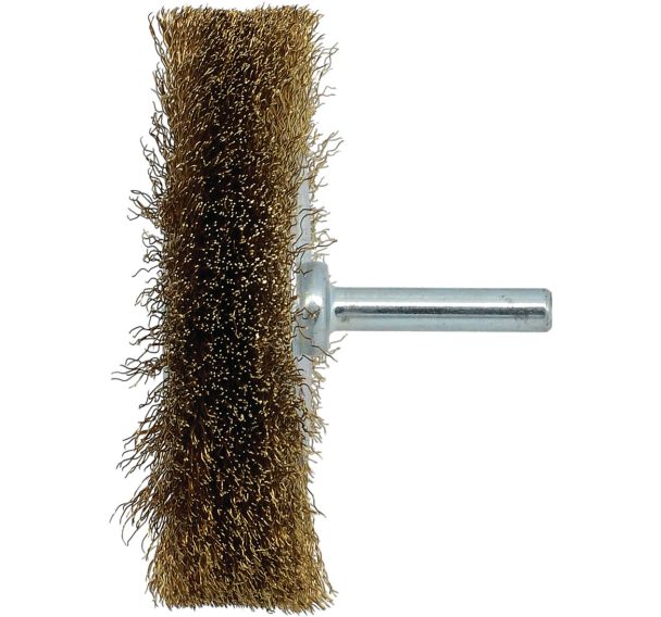 10 Brosse pour perceuse fil ondulé 0,2 laiton 80x20mm T19 tige 6mm
