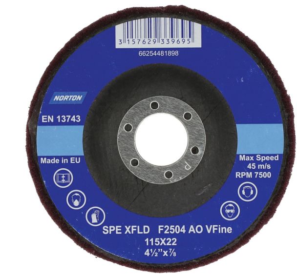 10 Disque à lamelles non tissées Beartex Ø115x22mm grain très fin