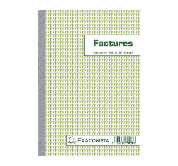 10 Manifold Factures avec mention TVA 21x148cm 50f dupli