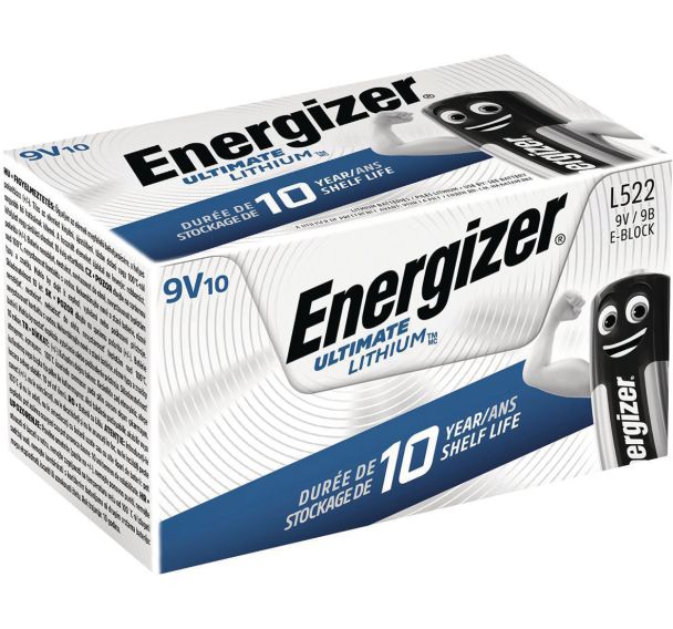 10 Pile Ultimate Lithium - 9V - Lot de 10 - Energizer