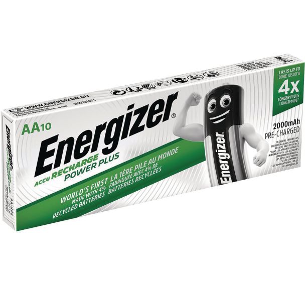 10 Pile rechargeable Power Plus - HR6/AA 2000mAh - Lot de 10 - Energizer