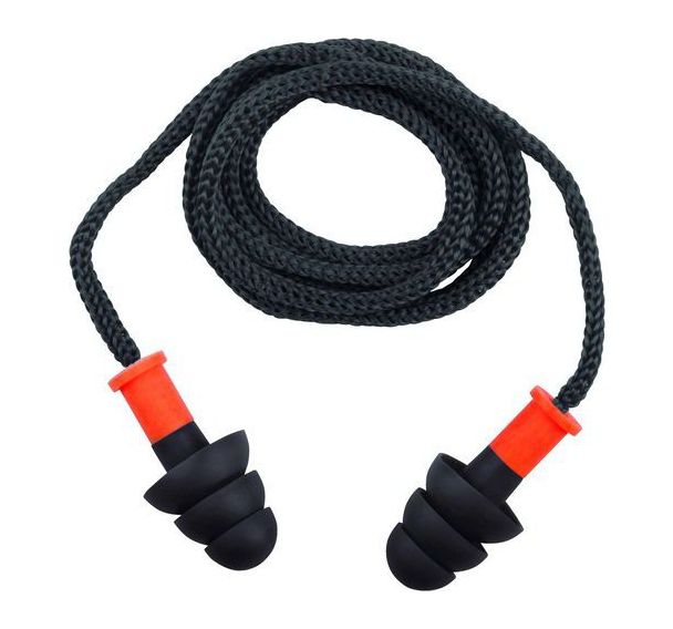 10 paires Bouchons d'oreille sur Cordelette - TPR CONICFIR010B Gris