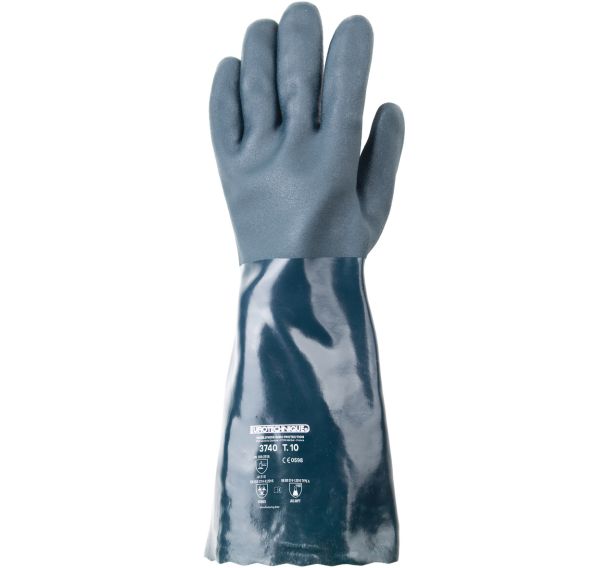 10 paires Gants Eurochem 3740 coton PVC vert 40 cm - 8