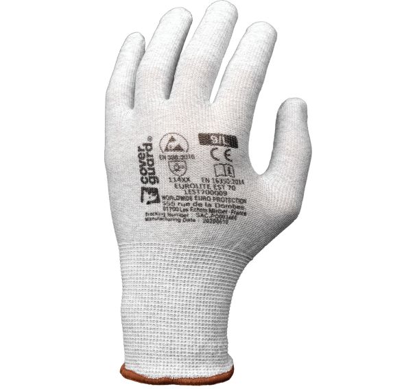 10 paires Gants Eurolite 1EST70 J13 polyester carbone non enduit - 11