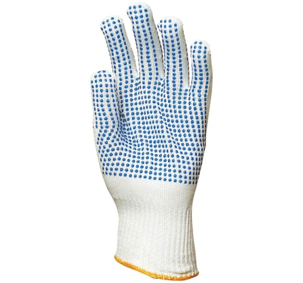10 paires Gants Eurostrong 4367 polyester picots bleus 2 faces - 9