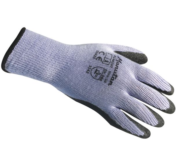 10 paires de gants tricotés enduits latex T10 Bleu/Noir