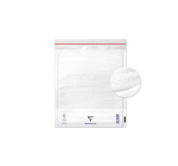 10 pochettes à bulles 220x260 Kraft blanc 90g ss film