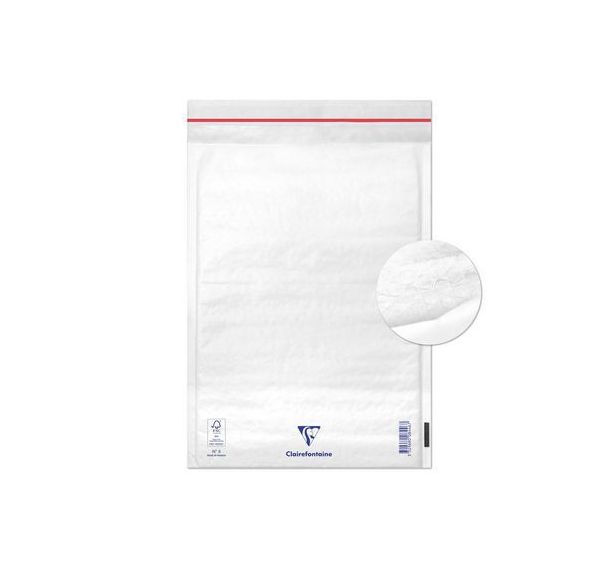 10 pochettes à bulles 220x330 Kraft blanc 90g ss film