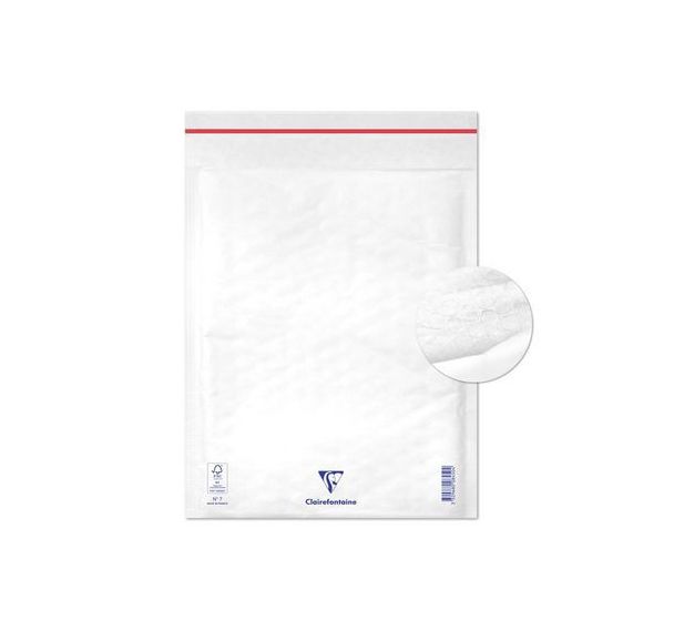 10 pochettes à bulles 240x330 Kraft blanc 90g ss film