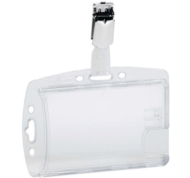 10 portes-badge pour carte magnétique - Avec clip 2 cartes