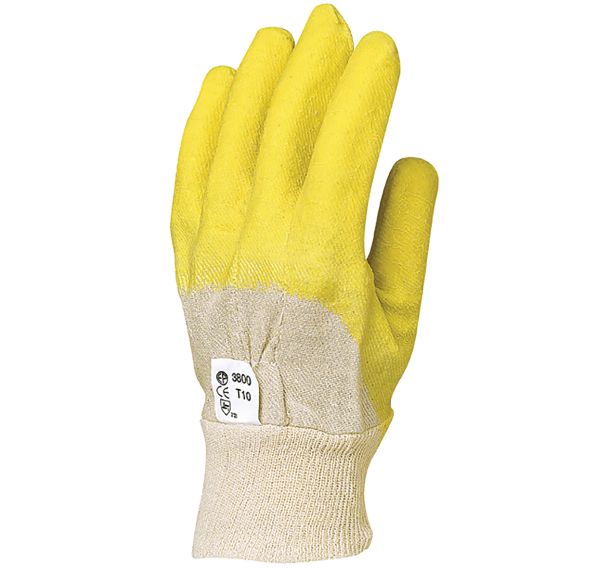 120 paires Gants Eurostrong 3800 latex crépé - Jaune - 10