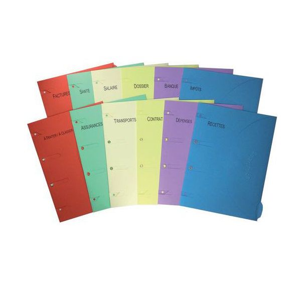 12 chemises A4 pack imprimé - 12 thèmes - Assorti