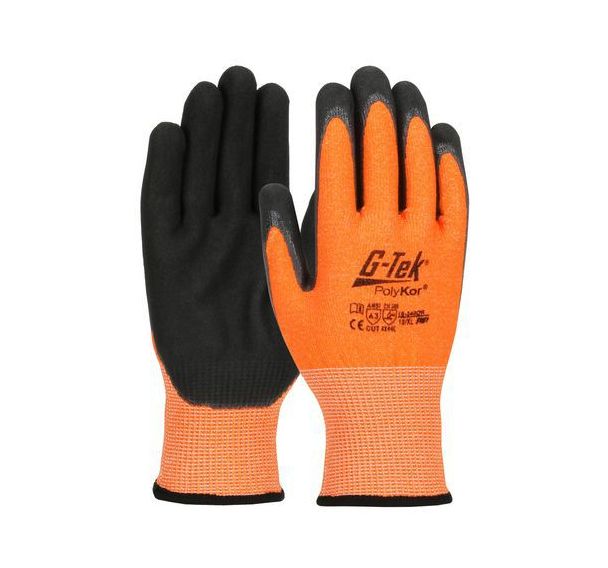 12 paires de Gant anticoupure G-TEK® POLYKOR® Hi-Vis nitrile - T8