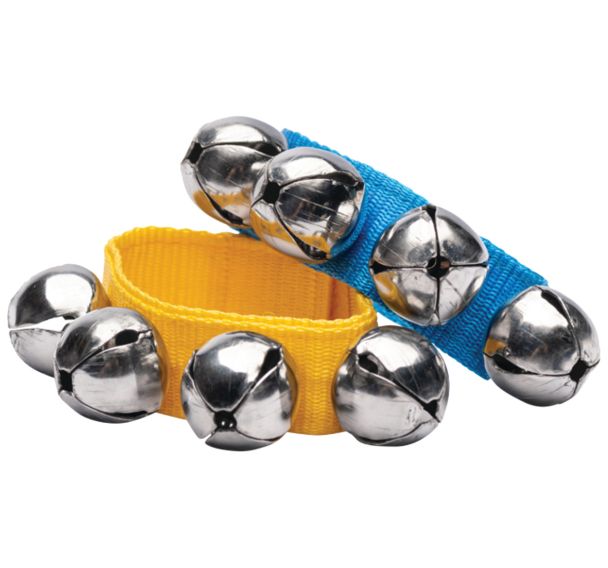 1 paire de bracelets bleu jaune avec 4 grelots-Fuzeau