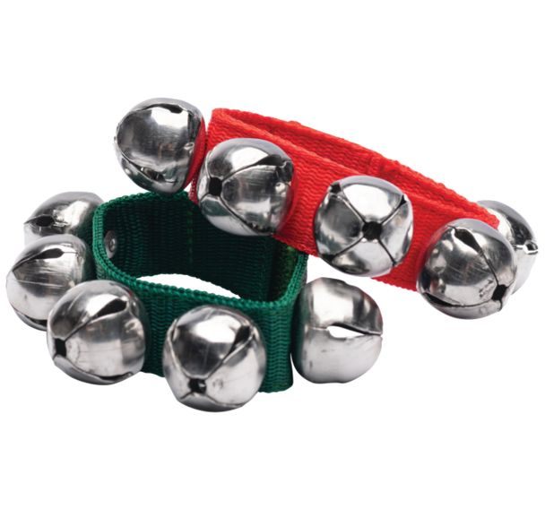 1 paire de bracelets vert rouge avec 5 grelots-Fuzeau