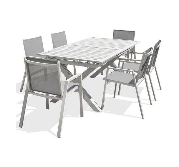 1 table jardin Floride 240x100cm + 6 fauteuils - DCB GARDEN