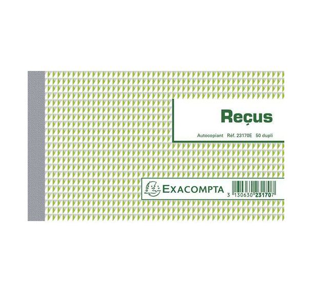 20 Manifold Reçus 105x18cm 50 feoeillets dupli autocopiants
