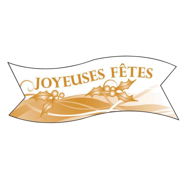 24 Décor comestible 'Joyeuses fêtes' non azoique