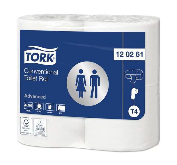 24 rouleux Papier toilette Tork Advanced Blanc