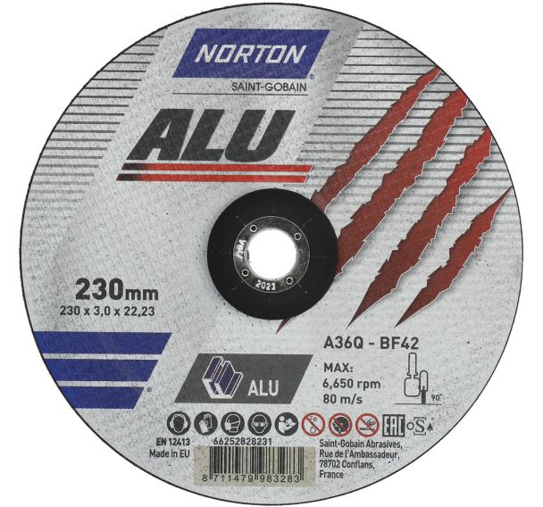 25 Meule de tronconnage à moyeu déporté aluminium Ø230x3x22.23mm