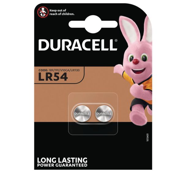 2 Piles alcalines Duracell spéciale LR54 1,5V