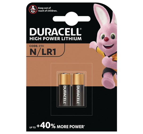 2 Piles alcalines Duracell spéciale N 1,5 V