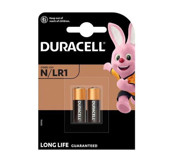 2 Piles alcalines Duracell spéciale N 1,5 V