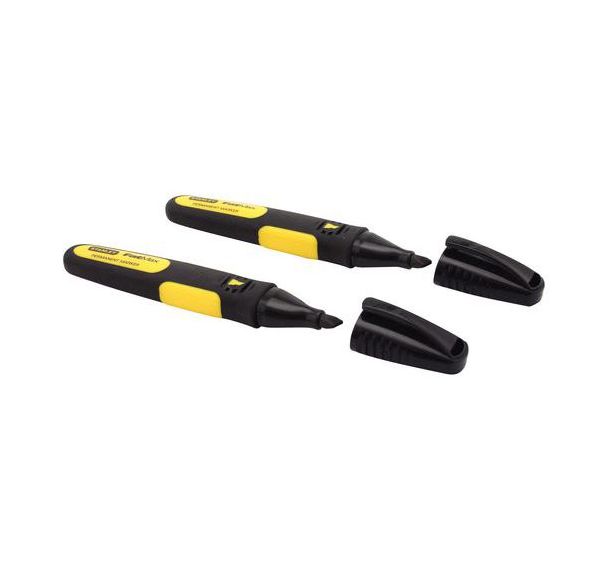 2 marqueurs permanent à pointe large biseautée Lot de 2 Noirs