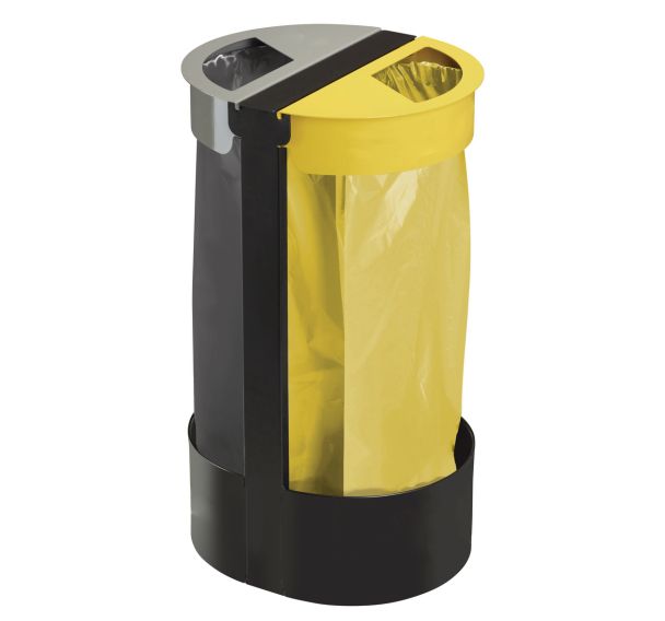 2 poubelles sur pied 2x75l Citwin premium-gris 7033 /jaune 1021-Rossignol Pro