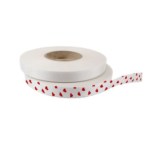 2 rouleaux ruban motif coeur 20mm x 50 m