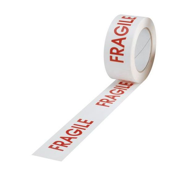 36 rlx Adhésif polypropylène silencieux  Fragile Blanc/Rouge