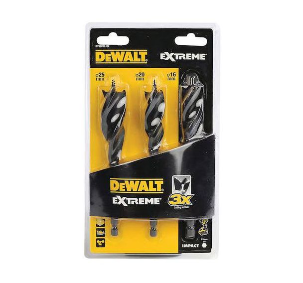 3 mèches à bois 3 pointes Extreme - diamètre 16, 20, 25 mm - Lot de 3