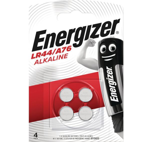 4 Pile bouton alcaline LR44 - A76 - Lot de 4 - Energizer