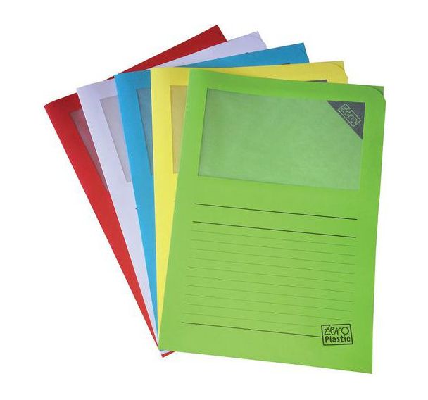 50 Pochette Coin à Fenêtre Elco Zéro Plastic 22x31 Assorti