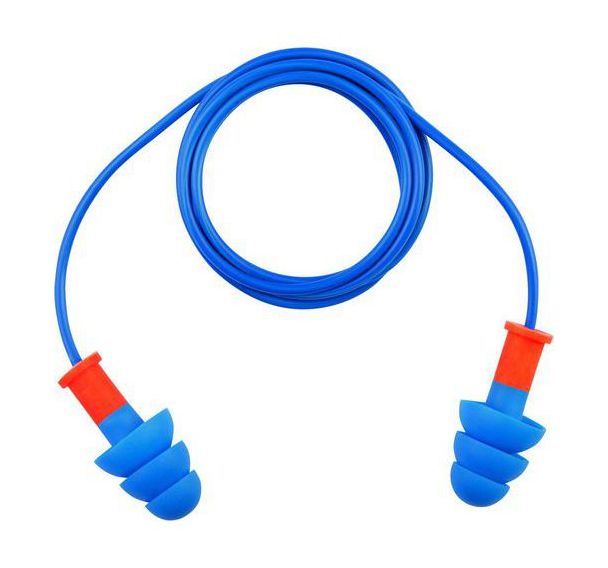 50 paires Bouchons d'oreille sur Cordelette - TPR CONICFIRDE050 Bleu