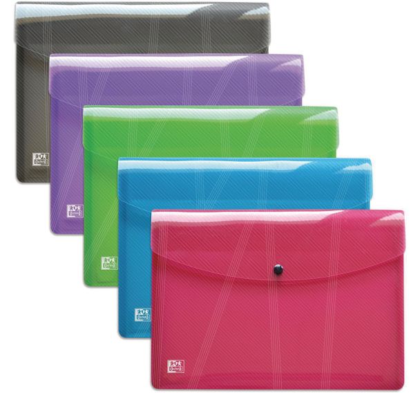 5 Chemise Pochette Hawaï A4 Polypro - Assorti