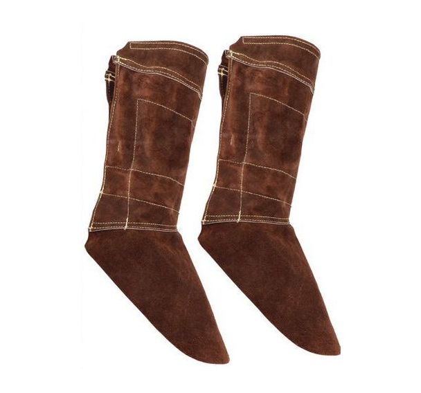 5 paires de Guêtres de soudeur en cuir croûte marron supérieur